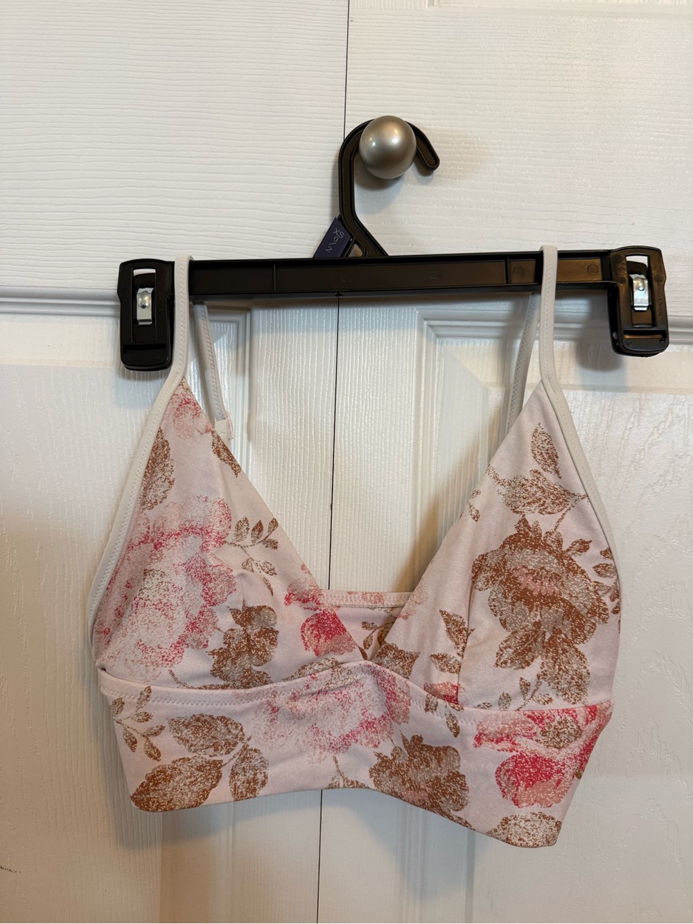 aerie Pink and Gold Floral Bralette Bikini Top